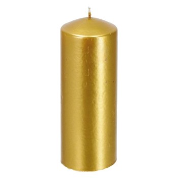 Candela cera cilindro Oro Metallizzata Diametro cm. 7 x 15 H