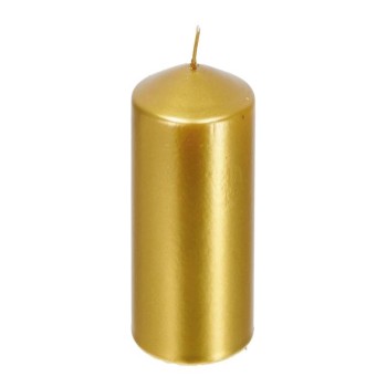 Candela cera cilindro Oro Metallizzata Diametro cm. 7 x 10 H
