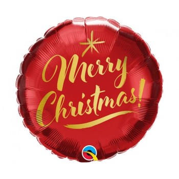 Palloncino mylar 18" Cm. 45 Merry Christmas rosso Qualatex