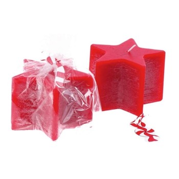 Candela cera stella brina Rossa Cm. 10x8