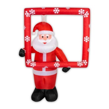 Babbo Natale con cornice selfie e luci Cm. 185 con gonfiatore elettrico