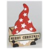 Gnomo in legno con cestino e naso a led Cm. 14x8,5 «Merry Christmas»