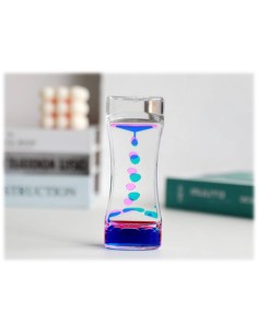 Clessidra liquida plex Cm. 5,5x3,3x14,5 - Blu e rosa