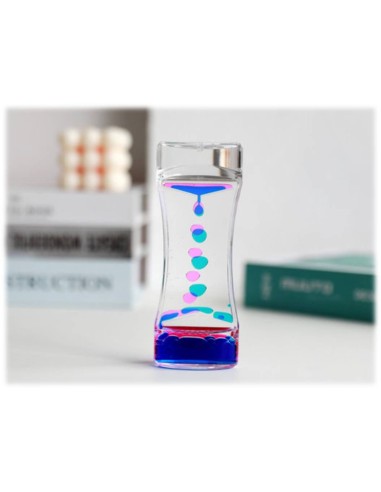 Clessidra liquida plex Cm. 5,5x3,3x14,5 - Blu e rosa