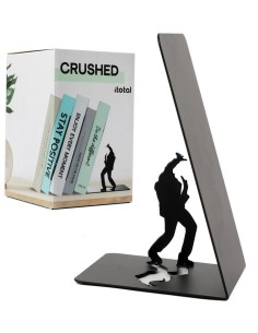 Fermalibro design in metallo Cm. 10x17x10 - Crushed - Uomo schiacciato