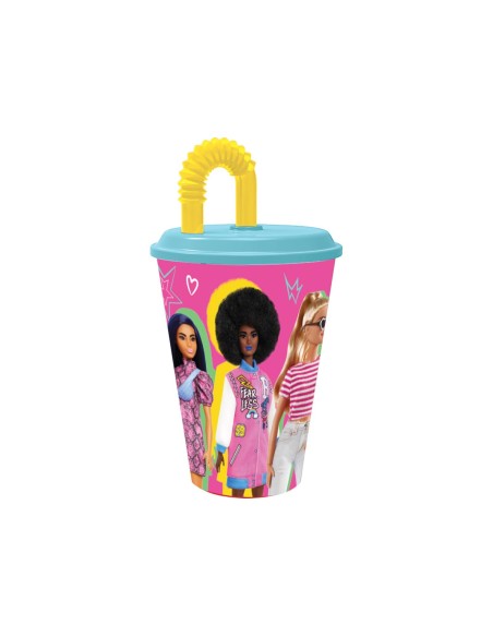 Bicchiere plastica con cannuccia 430 ML - Barbie