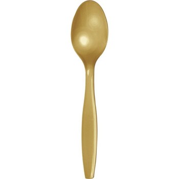 Cucchiai in plastica premium – Oro Gold – Confezione 24 pezzi