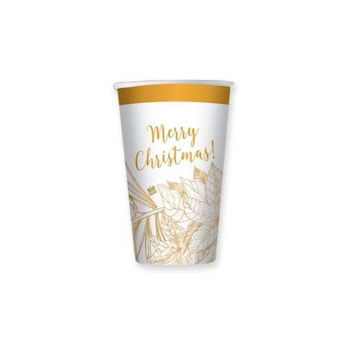 Bicchieri carta CC.200 - Confezione 6 pezzi - Christmas Gold