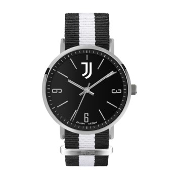 Orologio da polso deluxe Tidy 39mm FC Juventus cinturino stoffa quadrante nero in scatola regalo