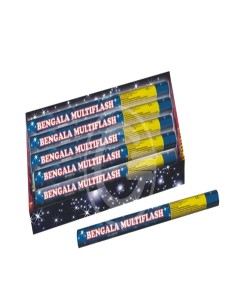 Bengala multiflash Cm. 30 - Set 6 pezzi - Stelle bianche e fiamme rosse