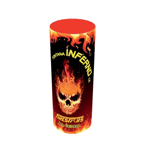 Fontana pirotecnica "Inferno" Cm. 7,5x18 - Stelle multicolori, crisantemi bianchi e crackling