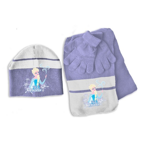 Set inverno 3 pezzi con cappello + sciarpa + guanti - Frozen