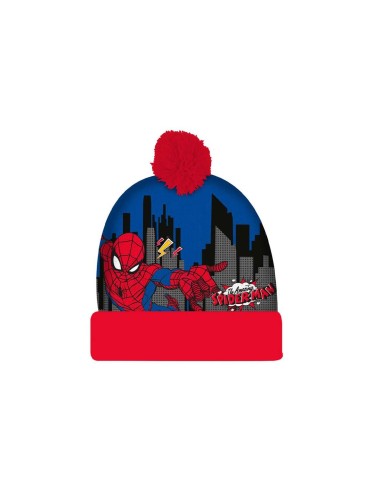 Cappello con risvolto e pon pon - Spiderman