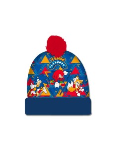 Cappello con risvolto e pon pon - Sonic