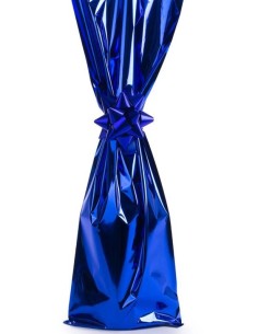 Busta regalo metallizzata cm. 18x50 - Confezione 50 pezzi - Blu