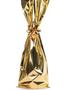 Busta regalo metallizzata cm. 18x50 - Confezione 50 pezzi - Oro