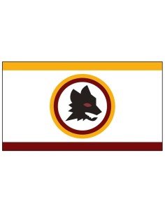 Bandiera con asola Cm. 70x100 - AS Roma bianca con lupetto