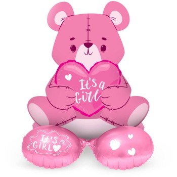 Palloncino mylar Airfilled – Orso rosa – Cm. 61