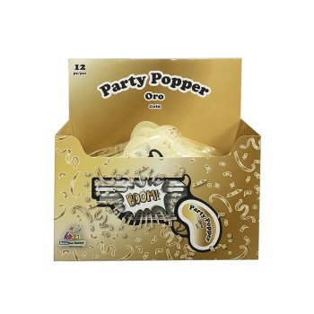 Party Popper sparacoriandoli revolver - Oro 2