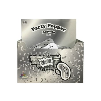Party Popper sparacoriandoli revolver - Argento 2