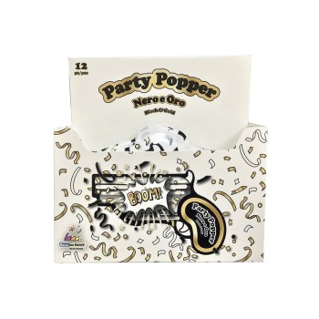 Party Popper sparacoriandoli revolver - Nero e oro 2