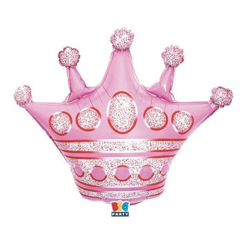 Palloncino mylar sagomato corona Cm. 73x67 - Rosa