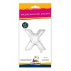 Palloncino mylar 14" Cm. 35 con valvola - Argento Silver - Lettera X