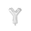 Palloncino mylar 14" Cm. 35 con valvola - Argento Silver - Lettera Y