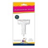Palloncino mylar 14" Cm. 35 con valvola - Argento Silver - Lettera T
