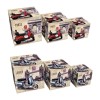 Set 3 scatole quadrate Mdf città Cm. 22x22x22