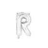 Palloncino mylar 14" Cm. 35 con valvola - Argento Silver - Lettera R