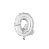 Palloncino mylar 14" Cm. 35 con valvola - Argento Silver - Lettera Q