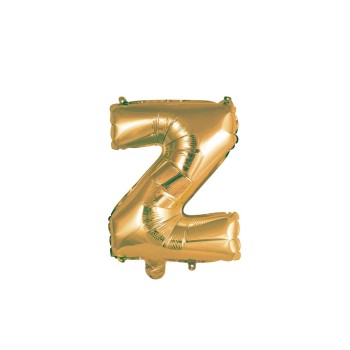 Palloncino mylar 14" Cm. 35 con valvola - Oro Gold - Lettera Z