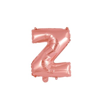 Palloncino mylar 14" Cm. 35 con valvola - Rosa Gold - Lettera Z