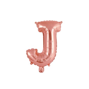 Palloncino mylar 14" Cm. 35 con valvola - Rosa Gold - Lettera J