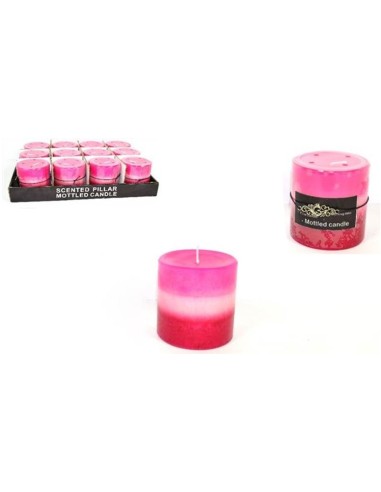 Candela cera cilindro rosa Cm. 7 Diam. Cm. 6.5