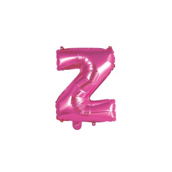 Palloncino mylar 14" Cm. 35 con valvola - Fuxia - Lettera Z