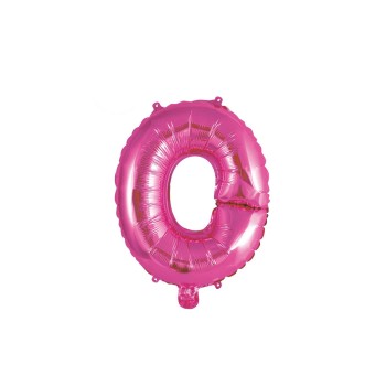Palloncino mylar 14" Cm. 35 con valvola - Fuxia - Lettera O