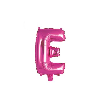 Palloncino mylar 14" Cm. 35 con valvola - Fuxia - Lettera E