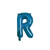 Palloncino mylar 14" Cm. 35 con valvola - Blu - Lettera R