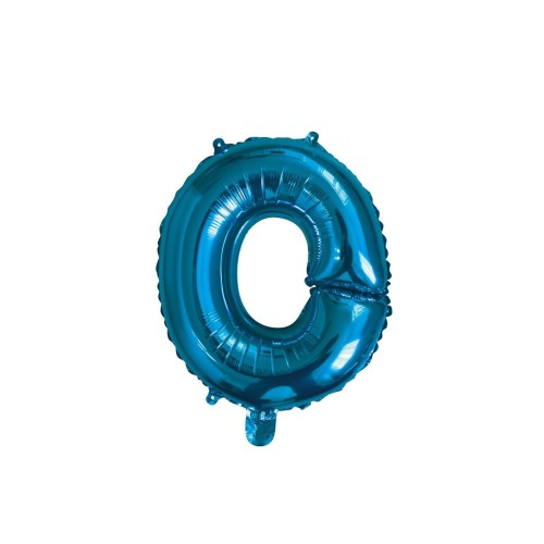 Palloncino mylar 14" Cm. 35 con valvola - Blu - Lettera O