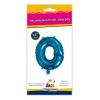 Palloncino mylar 14" Cm. 35 con valvola - Blu - Lettera O