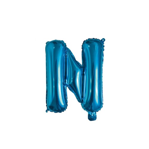 Palloncino mylar 14" Cm. 35 con valvola - Blu - Lettera N
