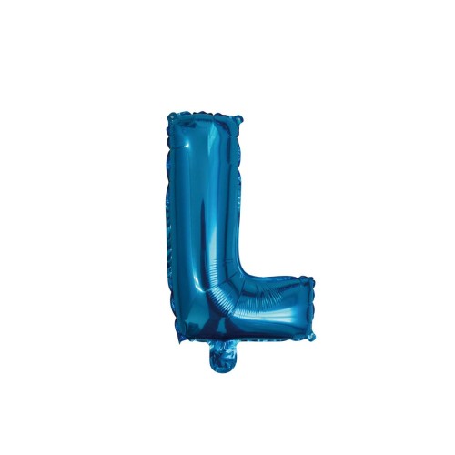 Palloncino mylar 14" Cm. 35 con valvola - Blu - Lettera L