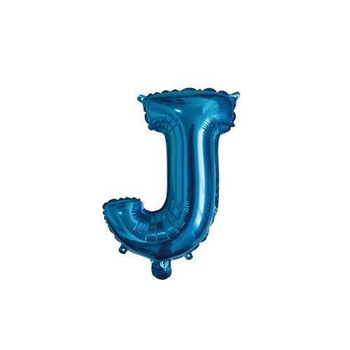 Palloncino mylar 14" Cm. 35 con valvola - Blu - Lettera J