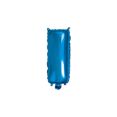 Palloncino mylar 14" Cm. 35 con valvola - Blu - Lettera I