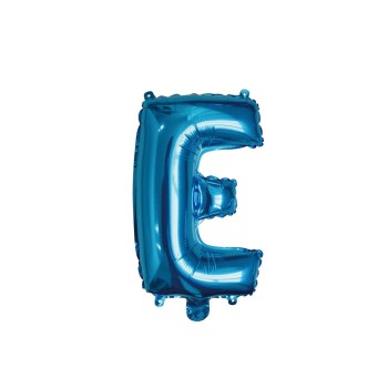 Palloncino mylar 14" Cm. 35 con valvola - Blu - Lettera E