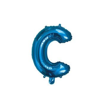 Palloncino mylar 14" Cm. 35 con valvola - Blu - Lettera C