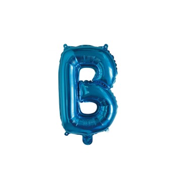 Palloncino mylar 14" Cm. 35 con valvola - Blu - Lettera B
