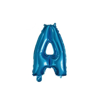 Palloncino mylar 14" Cm. 35 con valvola - Blu - Lettera A